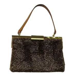 Jeanne Lottie Beaded Gold Hand Clutch